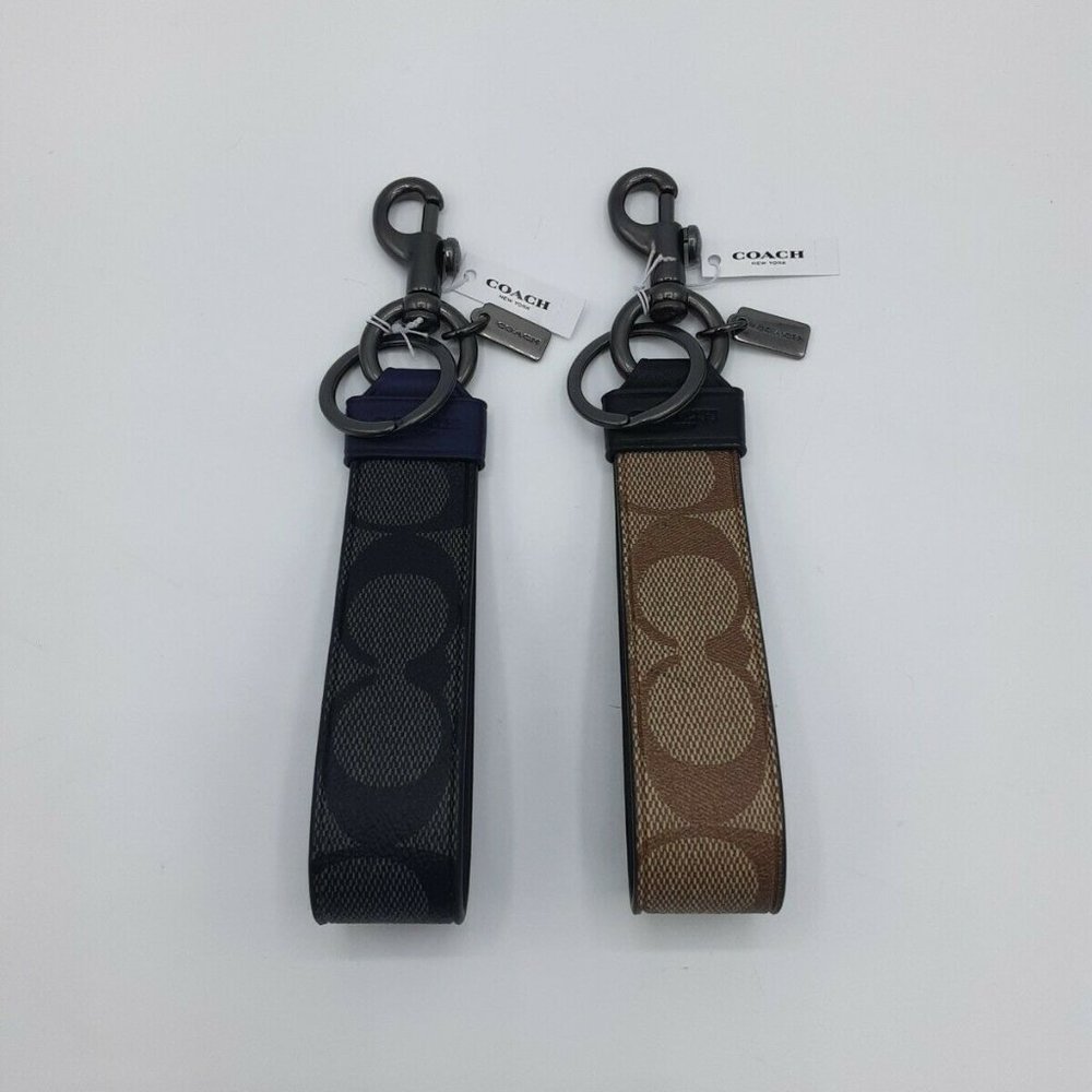 Coach Large Loop Key Fob Signature Canvas 79882